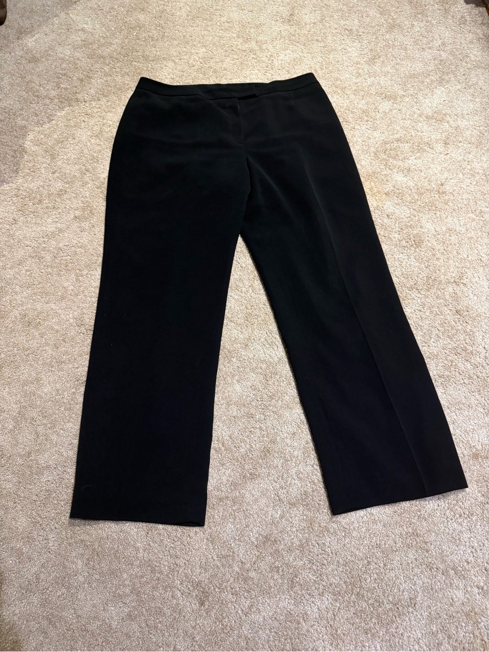 Kasper Black Straight Leg Dress Pants Size 16 Fully Lined Workwear